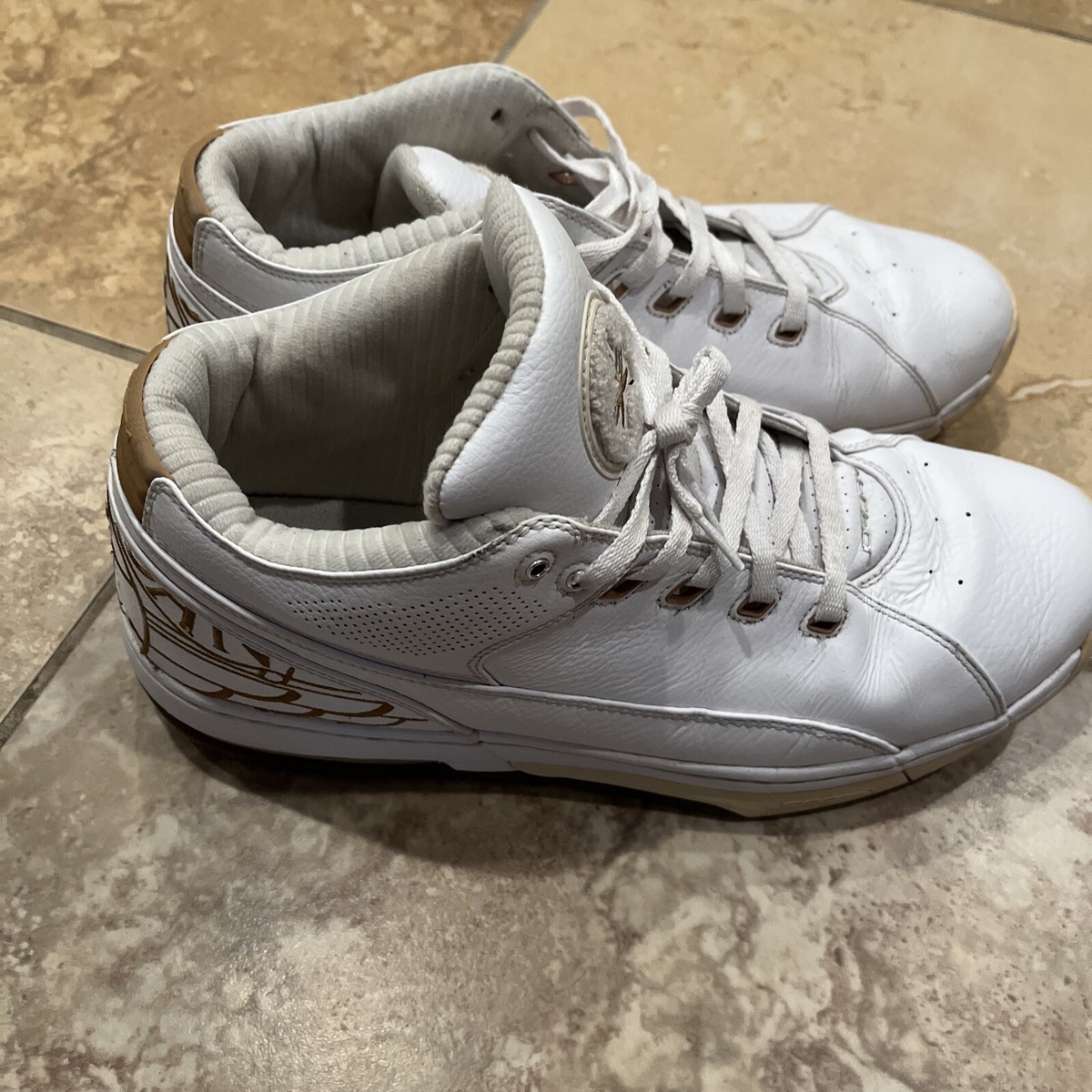 Mens Air Jordan Athletic Shoes Old School 317765-102 Size 13 White Tan  Vintage