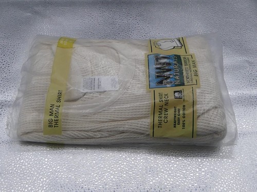 Northwest Territory Big Man NWT Naturals XXXL 3X Long Sleeve White Thermal Shirt - Picture 12 of 16