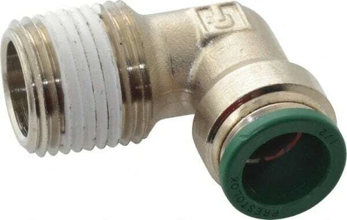 Parker 1/2" Outside Diam, 1/2 NPTF, Nickel Plated Brass Push-to-Connect Tube ...