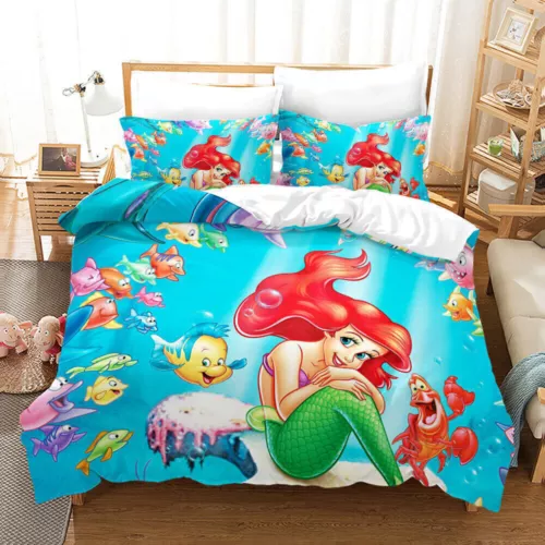 The Little Mermaid Princess Ariel 3D Quilt Duvet Cover Bedding Set Pillowcase UK - Picture 6 of 39