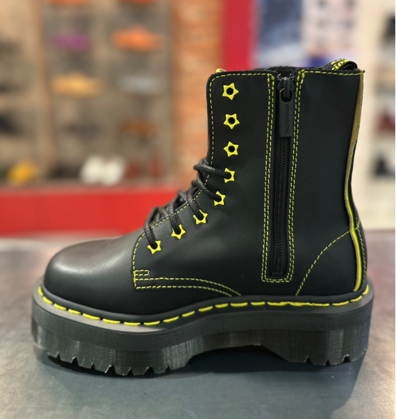 Dr. Martens JADON II STAR 8ホールブーツ UK5 Dr. Martens Jadon II Star Black Sendal & Sulphur Boots Shoes