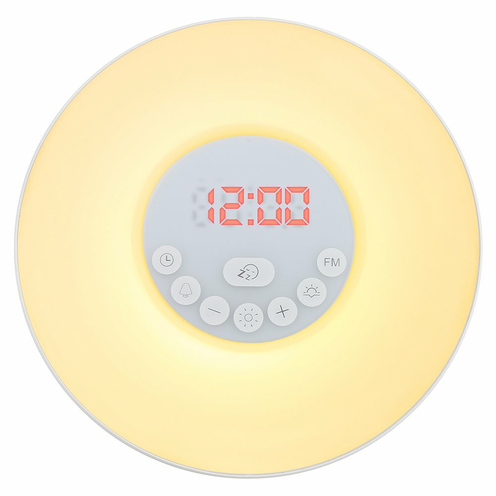 SDlife Sunrise Alarm Clock with FM Radio 7-Color Night Light USB Charging-image