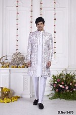 3 Pc Mens Wedding Bollywood Traditional Groom Wedding Wear Indo Western India