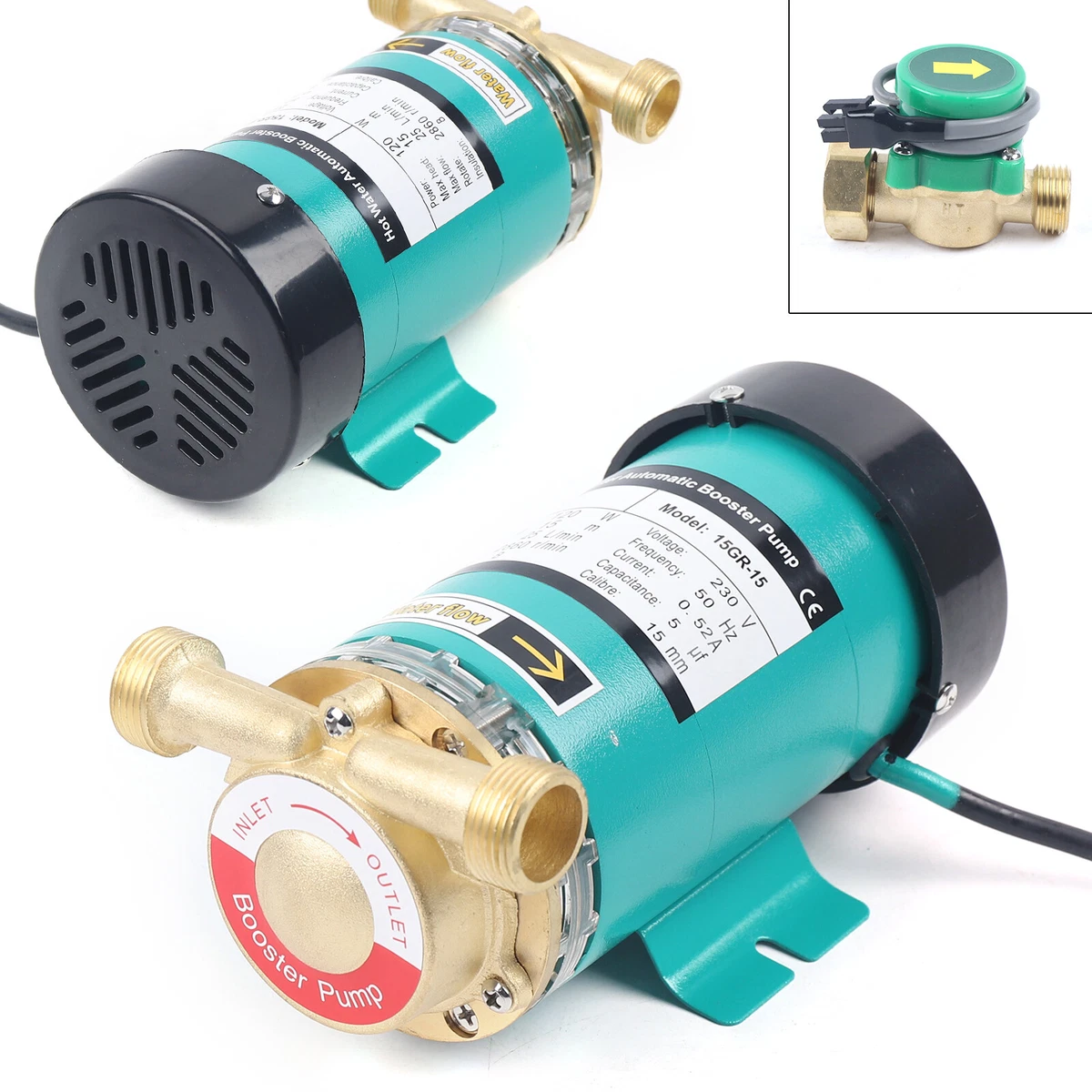 25L/min Hot Water Pressure Pump Household Shower Taps Booster Pump Domestic  120W | eBay