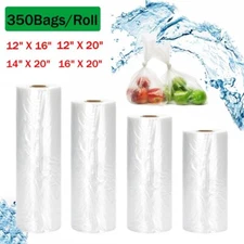 350Pcs Clear Plastic Produce Bags on Roll Kitchen Fruits Vegetables Food Storage
