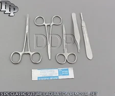 5 PC CLASSIC SUTURE  REMOVAL KIT SET (SCALPEL HANDLE #4+ 5 BLADES #24)