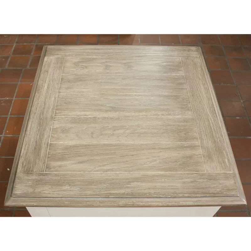 Mesa auxiliar de madera maciza con almacenamiento costero Shabby Chic nueva en caja Foto 4 de 4