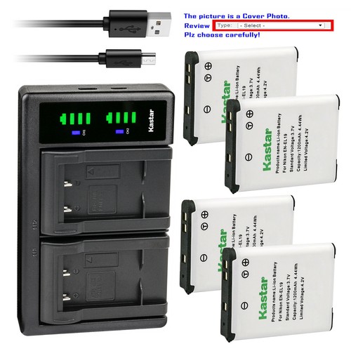 Kastar 2-Pack Battery and AC Wall Charger Replacement for Nikon EN-EL3e