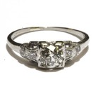 GIA Platinum .58ct VS2 VS K H round diamond vintage engagement ring 2.4g 5.5 — photo 2