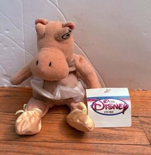 Vintage The Disney Store Fantasia Ballerina Hippo Bean Bag Plush 8" NWT