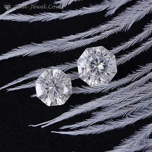 Hermosa moissanita suelta blanca completa corte en forma de octágono de 7 mm 1,30 quilates para anillo - Imagen 3 de 8