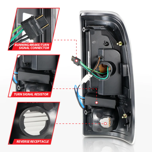 ANZO 311378 tail light Set FITS 1997 2003 ford f 150 led tail lights w light bar - Picture 4 of 8