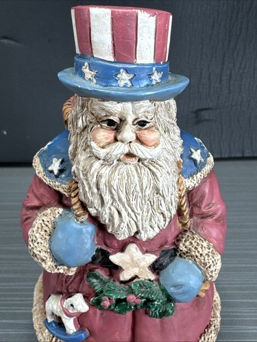 Midwest Primitive Uncle Sam Santa Claus Resin Figurine Americana Folk Christmas - Picture 5 of 7