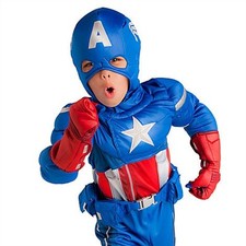 NEW DISNEY Boys AVENGERS CAPTAIN AMERICA Costume Complete 5 Piece - Size 5 6 7 8