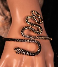 Snake Bracelet SerpentineTextured Metal Slithering Statement