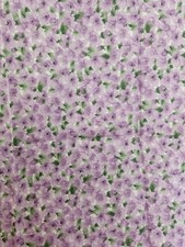 Cotton Fabric - Floral Lilacs - Purple/Green - Fat Quarter - 17.5" x 21.5"