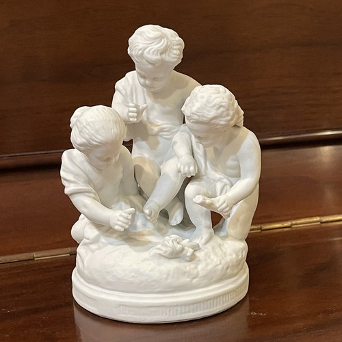 SEVRES Antique Original Signed Porcelain Bisque Figurine children putti stick - Picture 14 of 17