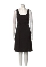 Prada Authentic Solid Black Tank Round Neck A Line Dress IT 40 US 4 Small