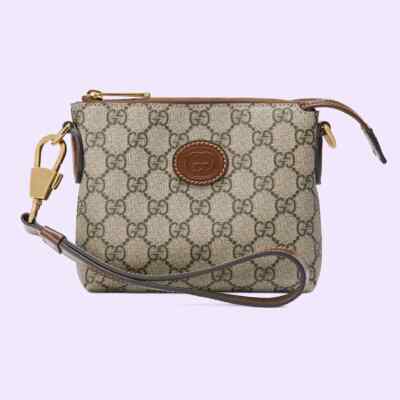 NEW GUCCI 723306 GG Supreme Canvas Interlocking G Messenger bag