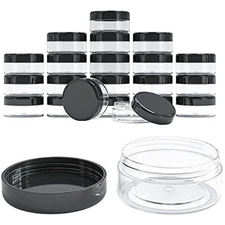 ZAVBE 100 Pieces Empty 5 Grams Container with Black Lid