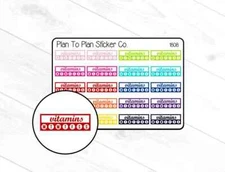 1808~~Vitamins Checklist Tracker Planner Stickers.