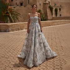 Embroidered Lace Sweetheart Wedding Dress Cap Sleeve Backless Zipper With Button