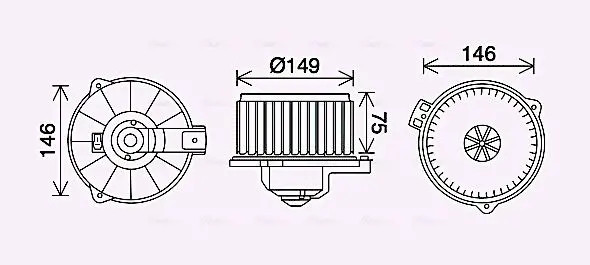 Ventola abitacolo TO8735 AVA QUALITY COOLING per TOYOTA CARINA E VI Tre volumi - Immagine 2