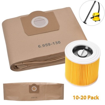 10-20X Staubsaugerbeutel für Kärcher 6.959-130.0 WD3 MV3 Filtertüten Papiertüten