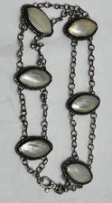 Vintage MOP Silver Tone Belt 24  Small