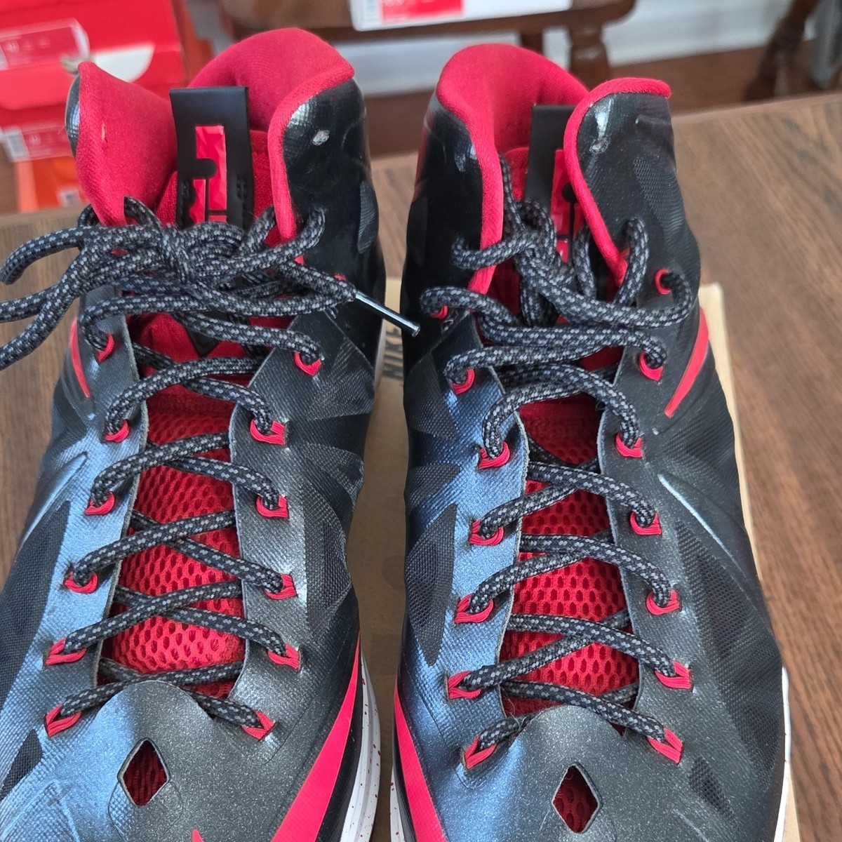 Nike LeBron X Diamond Collection High Top Black/Red Men display picture 2