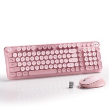 Wireless Keyboard and Mouse Combo, Full-Size 2.4G Set with Number Pad, Long B...