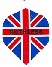 BLUE UNION JACK RUTHLESS Standard Flights 100 Micron Ex-Tough 5 sets tracked