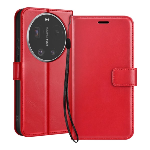 Mayaxess, Wallet Etui FüR Xiaomi 17 Ultra Mit Schlaufe Und Standfunktion, Rot-image