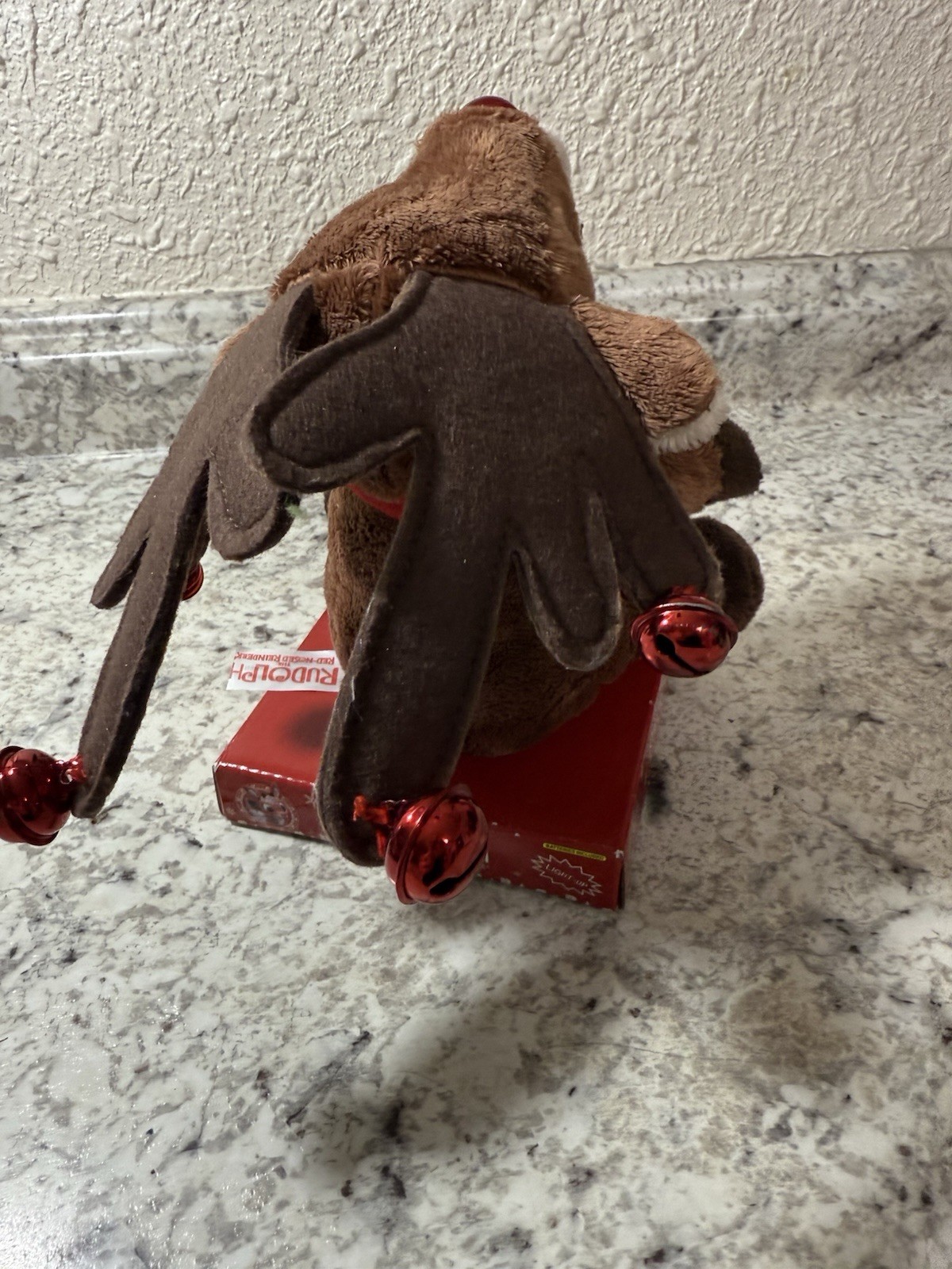 DanDee Singing Rudolph Red Nose Reindeer Plush Light Up Jingle Bells New