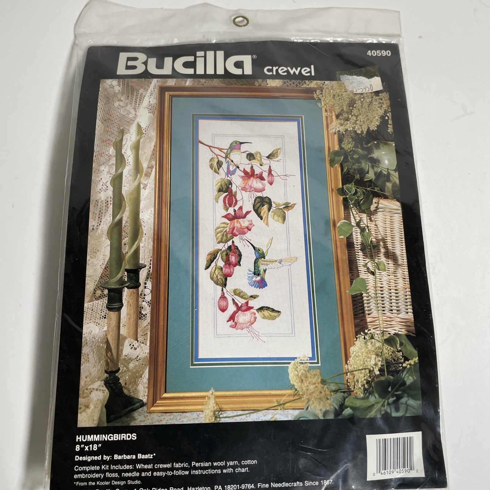Bucilla Hummingbirds Crewel Kit 40590 NEW Vintage 1991 Flora