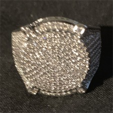 Men's Silver Hip Hop Pavé Cubic Zirconia Round Stones Statement