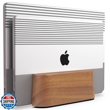 COREMINDED Adjustable Dual Vertical Laptop Stand for Desk, Wooden