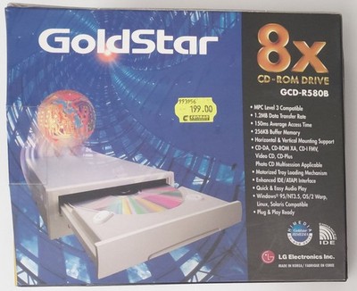 Goldstar GCD-R580B 8x IDE CD-ROM-Laufwerk (retro, 1996, boxed, NOS)