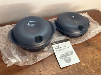 Tupperware Heat-n-Serve 3 Cup 5434A & 6 1/4 Cup 5411A Grey Bowl Vent Lid 5412A