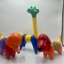 Vintage Tupperware Toy ZOO-IT-YOURSELF Animal Set TupperToy Giraffe Elephant Dog