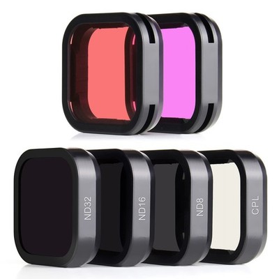 SOONSUN 6-Pack Lens Filter Set for GoPro Hero 12 11 10 9 Black - ND8, ND16, N...