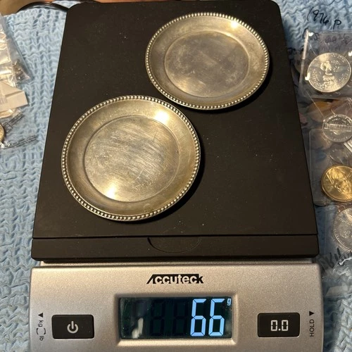 INTERNATIONAL SILVER 3” SAUCER - COASTERS Sterling Silver  66g