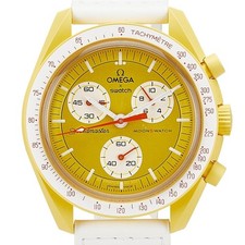 Omega X Swatch Mission To The Sun Watch S033J100 Quartz Gold Dial Nylon Ceramic