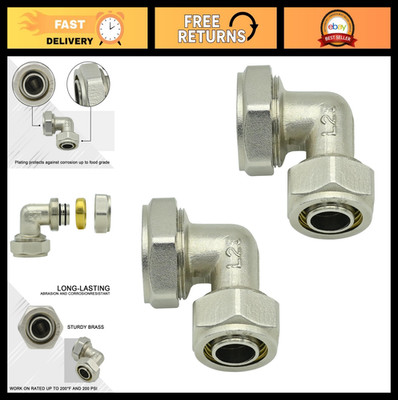 2Pack 3/4'' Equal Elbow Fitting for 3/4'' Tubing - Compressed Air Line Connector