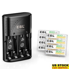 Rechargeable AAA Batteries 8 Pack W/ Multi-Function Smart Charger NiMH NiCD New 2.42 per gallon
