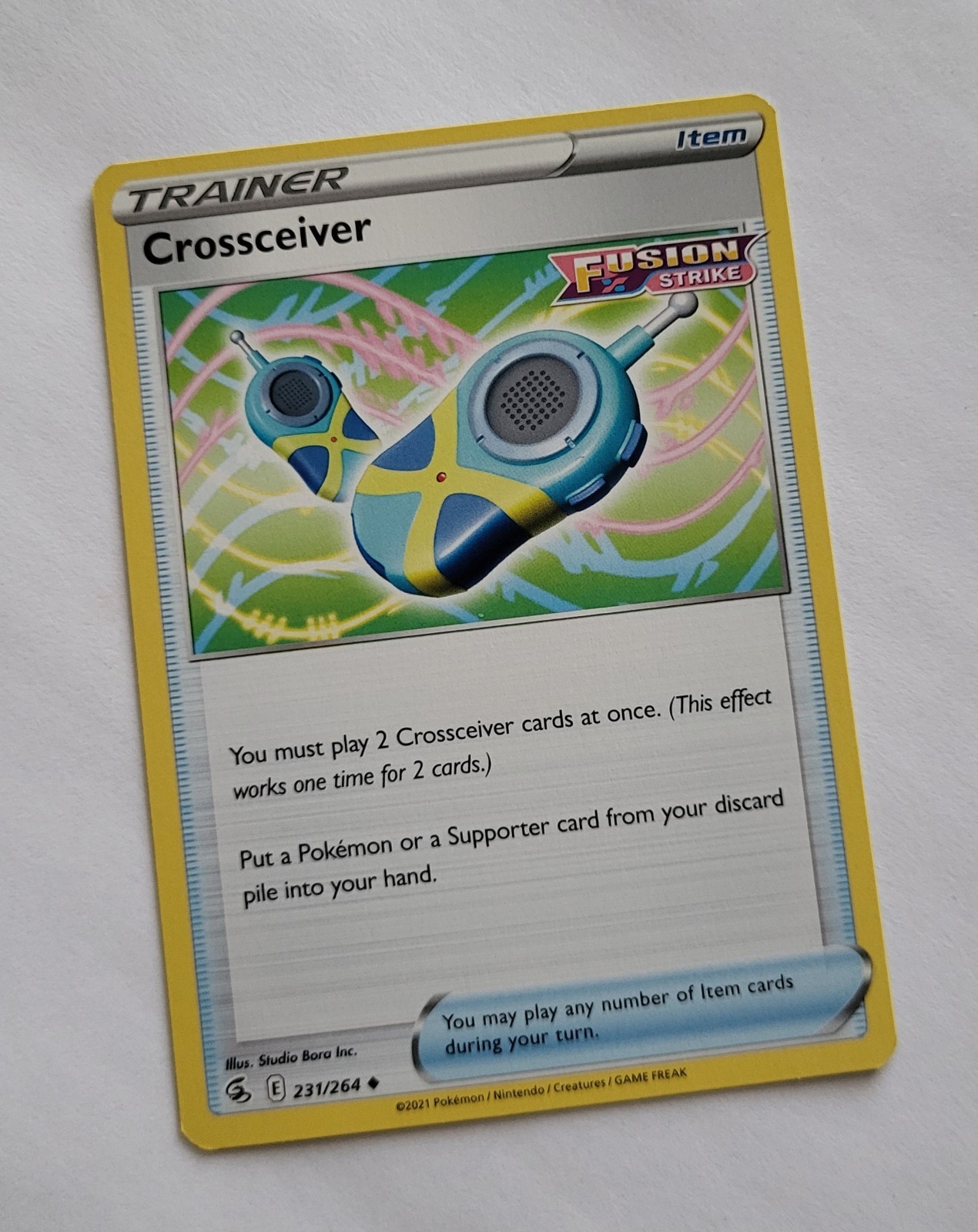 Pokemon Crossceiver 231/264 Fusion Strike Trainer 2021 TCG Card ENG Unplayed