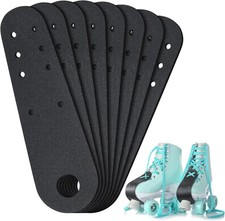 4 Pairs Leather Roller Skate Toe Guards Black Universal Fit Leather Flat Toe ...