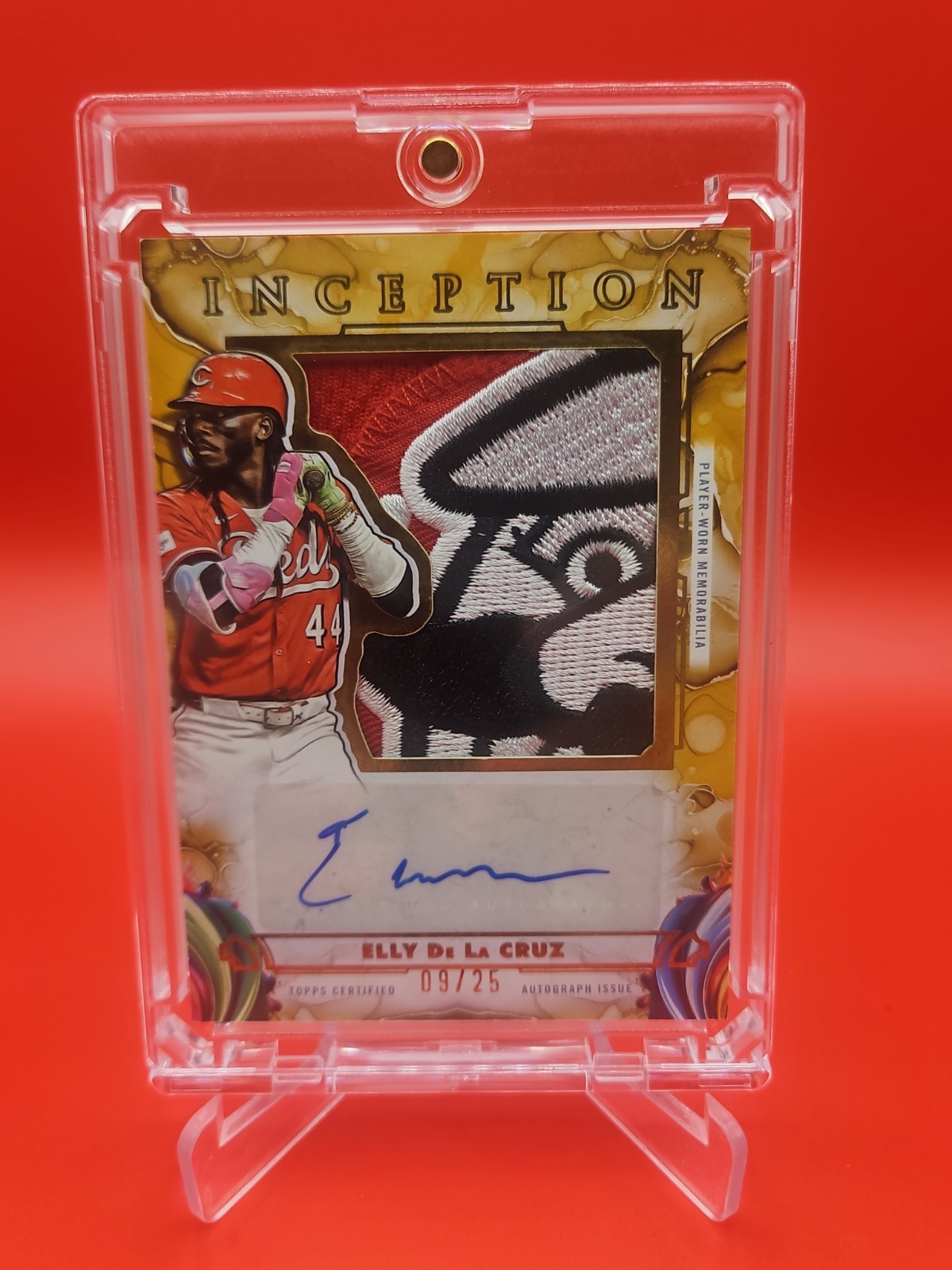 Topps 2025 Inception Elly De La Cruz Best Patch Mr RED Auto Jumbo Patch /25 Reds