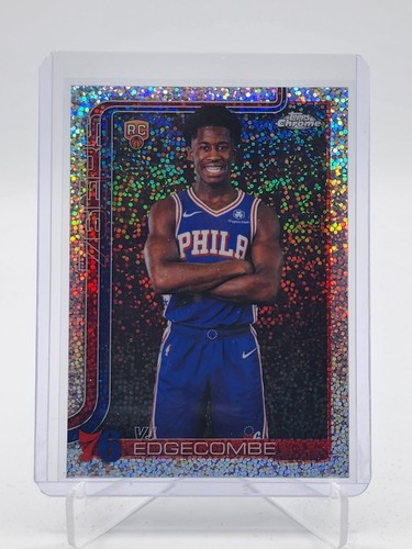 VJ EDGECOMBE 2025-26 TOPPS CHROME UPDATE SPECKLE REFRACTOR ROOKIE RC B Q0895
