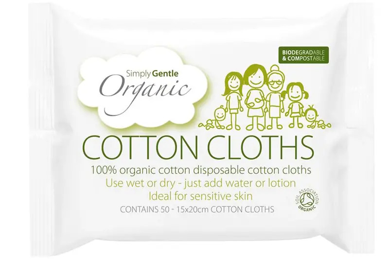Organic Cotton Cloths x 50 (Simply Gentle)